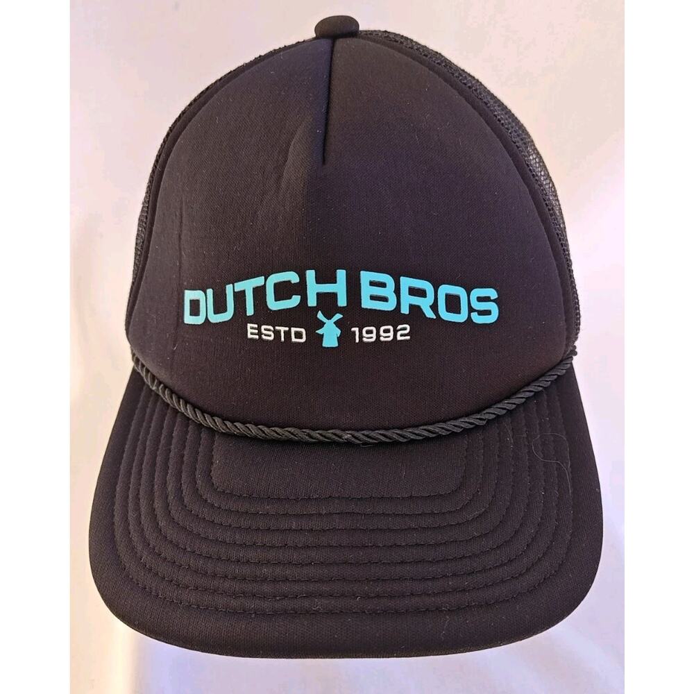 Dutch Bros Coffee Black Baseball Cap Adjustable Foam‎ Trucker Hat